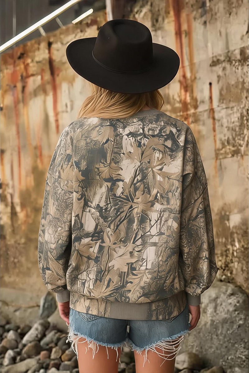 Camo MSU Oversized Crewneck Game Day Sweatshirt