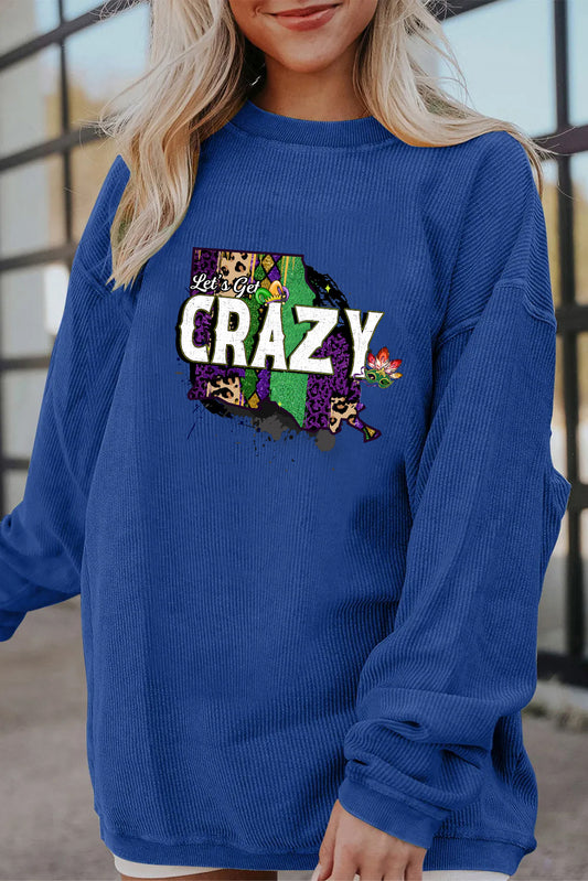 Mardi Gras Carnival Crazy Graphic Long Sleeve Tee