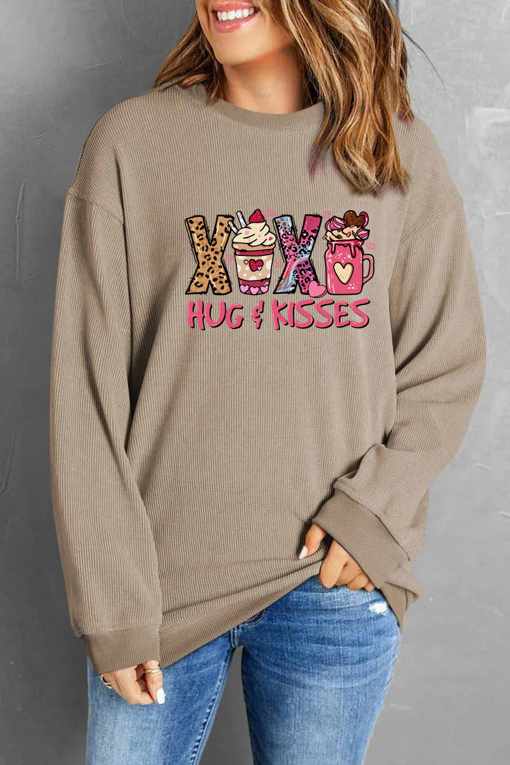 Valentine's Day XOXO Hugs and Kisses Graphic Sweatshirt