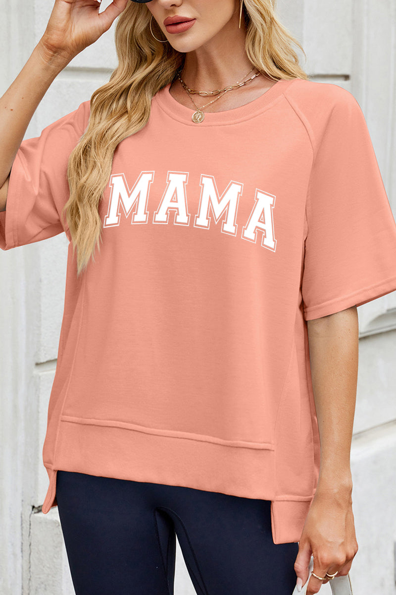 Classic MAMA Letter Loose Tee Mother's Day Casual Top