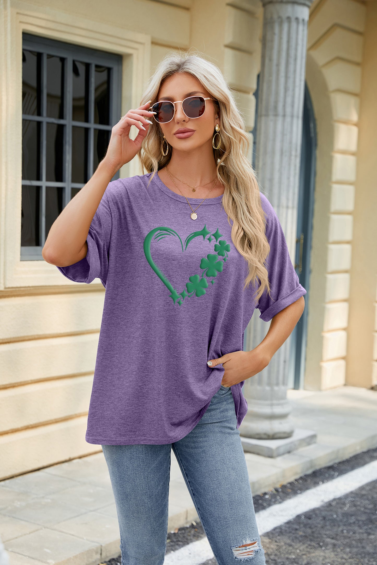 Saint Patrick’s Day Shamrock Heart Graphic Tee