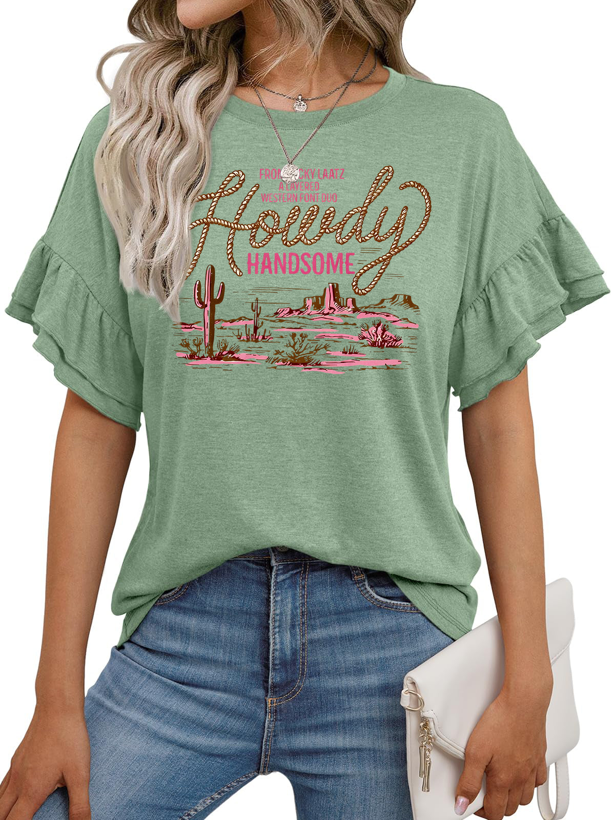 Vintage Western Howdy Nashville Graphic Boutique Tee