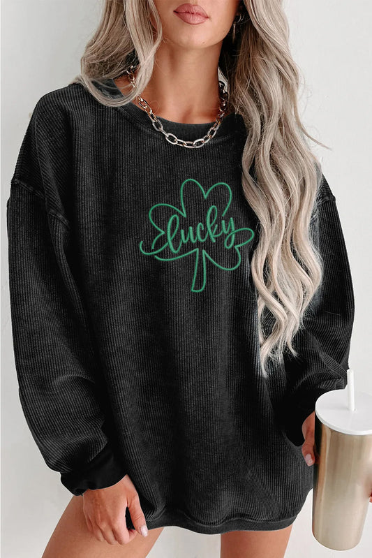Saint Patrick’s Day Lucky Clover Graphic Sweatshirt