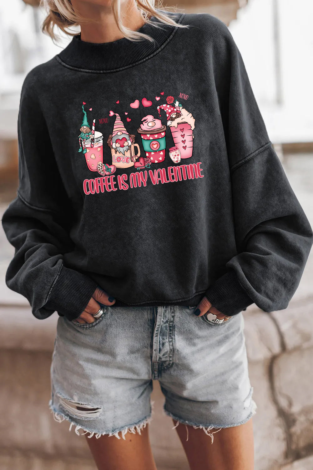 Valentine's Day Coffee Is My Valentine Graphic Sweatshirt