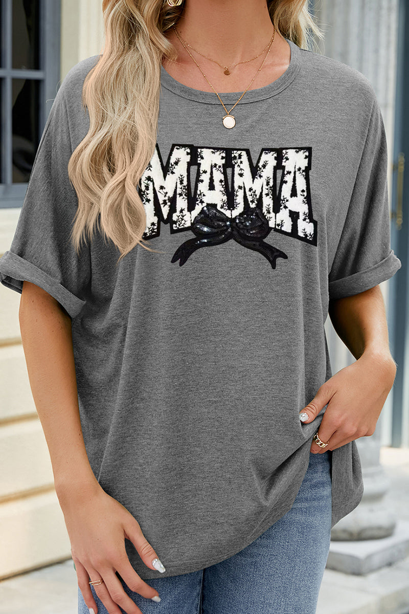 Vintage Mama Graphic Casual Tee Mother's Day Trendy Top