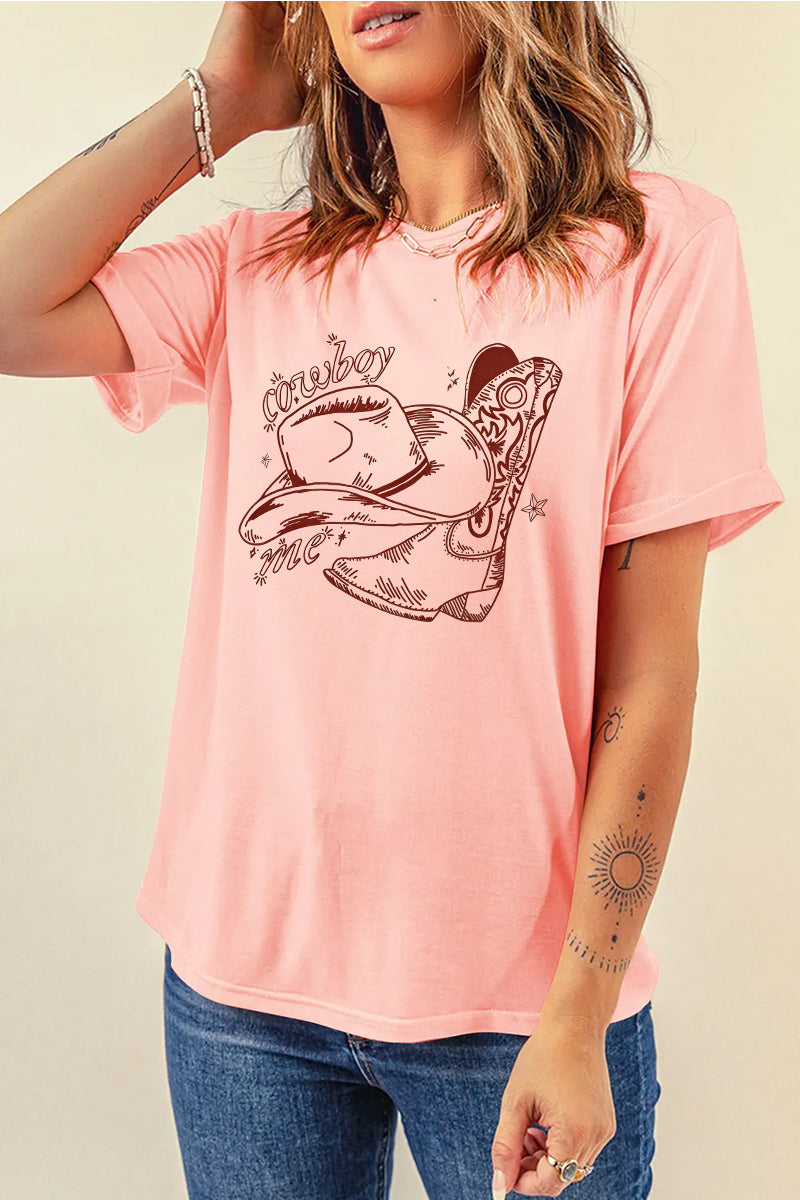 Western Graphic Tee Casual Vintage Cowgirl T Shirt