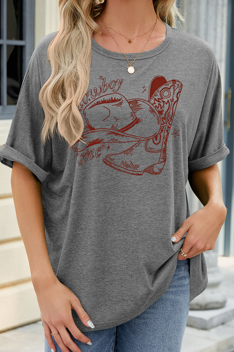 Vintage Cowgirl Graphic Oversized Casual Tee