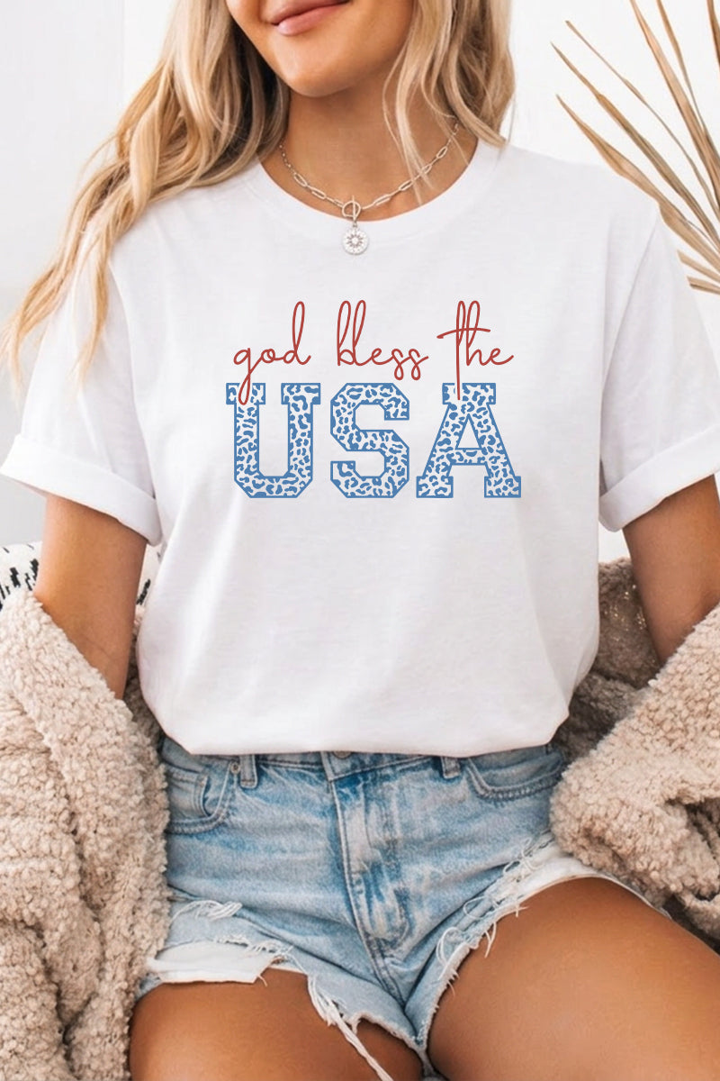 Independence Day God Bless USA Graphic Tee