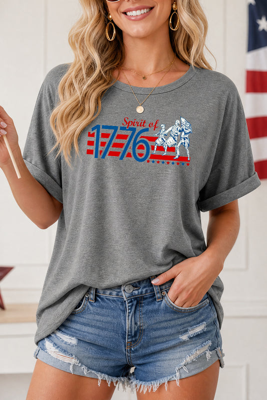 Spirit of 1776 Patriotic Graphic Relaxed Fit T Shirt