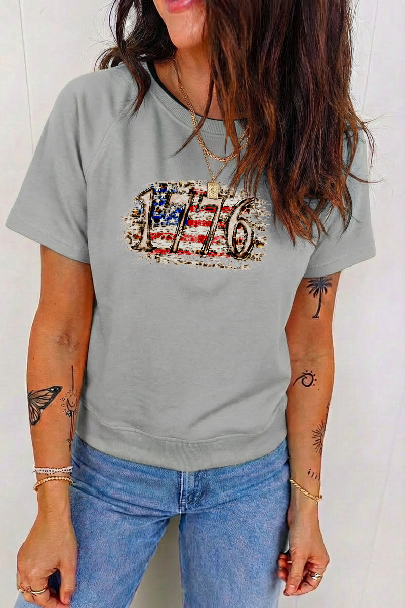 Patriotic 1776 USA Flag 4th of July Graphic Tee