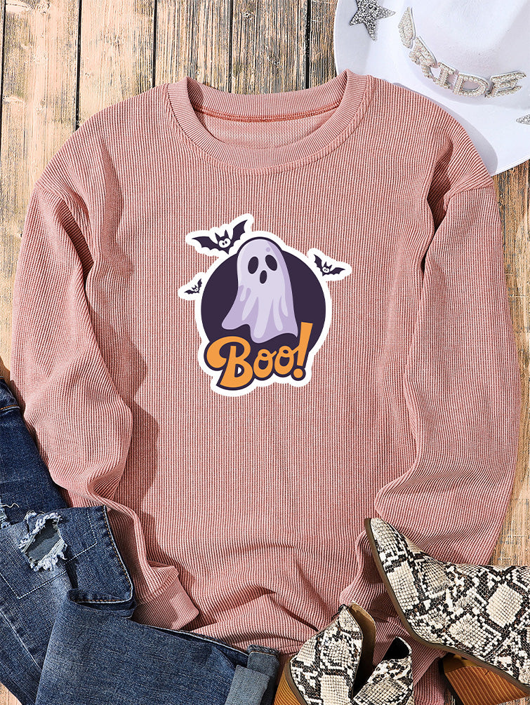 Halloween Ghost Boo Graphic Sweatshirt for Women