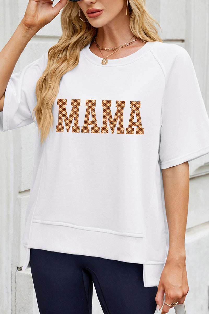 Leopard MAMA Letter Casual Tee Mother's Day Gift Top