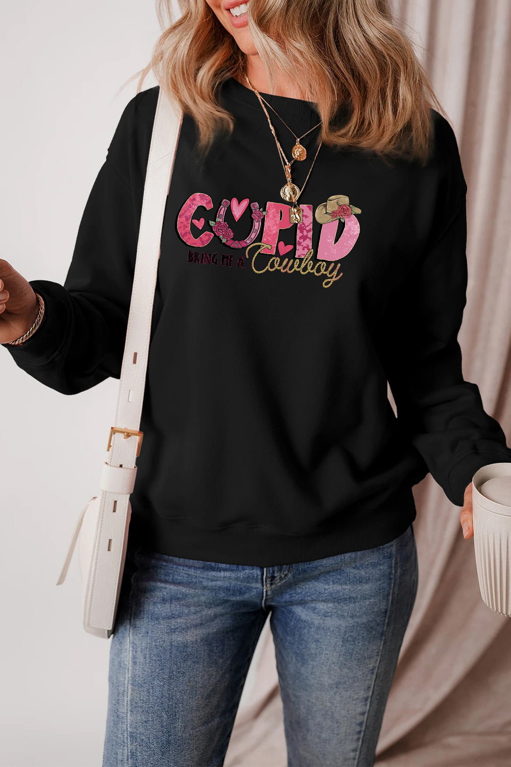 Valentine’s Day Cupid Bring Me A Cowboy Sweatshirt