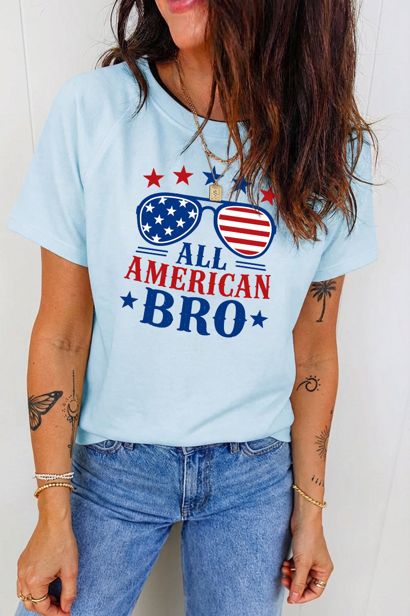 All American Bro Patriotic Graphic 4th of July Tee