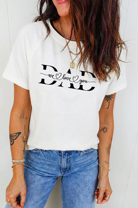 Love You Dad Graphic Tee Family Gift Top