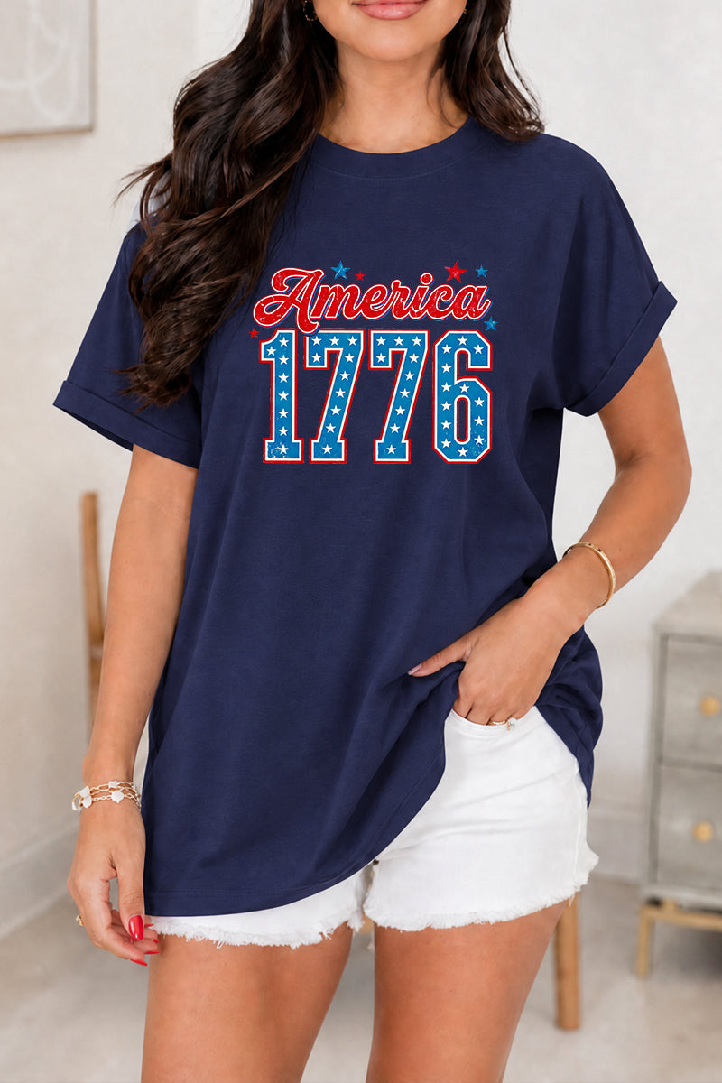 America 1776 Patriotic Vintage Fourth of July Graphic Tee