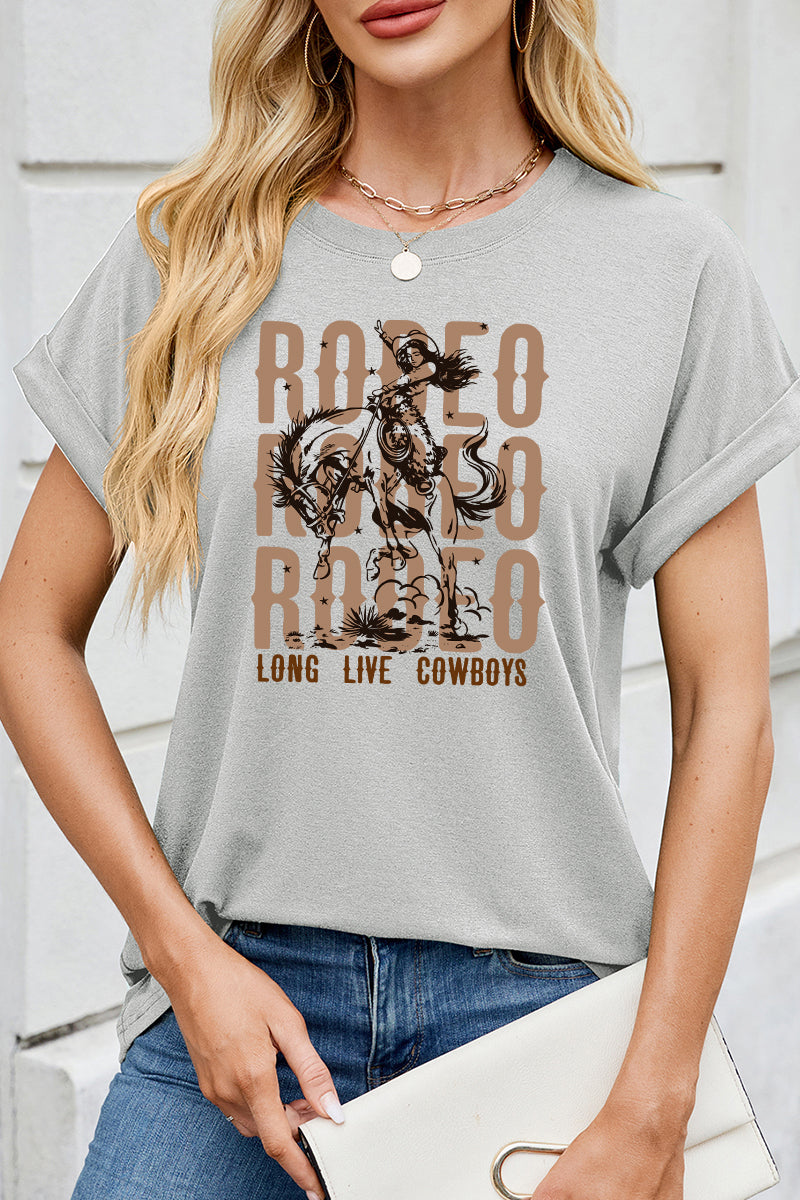 Rodeo Cowboy Riding Graphic Tee Western Country Shirt