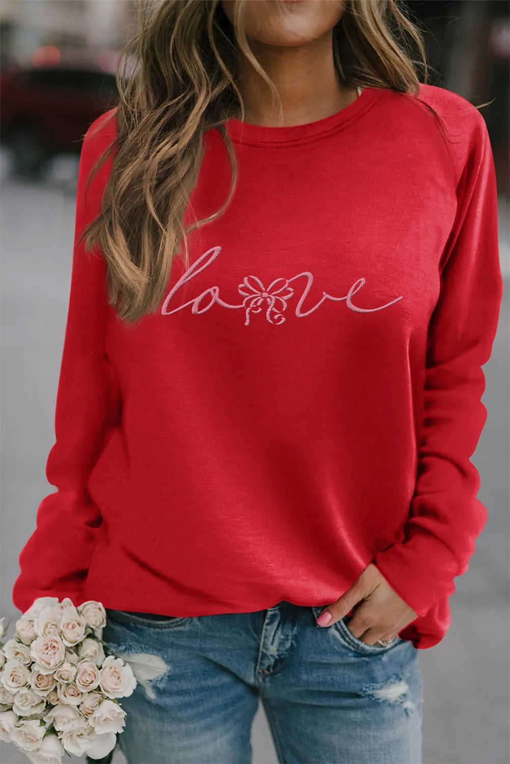 Valentine’s Day Love Bow Script Sweatshirt