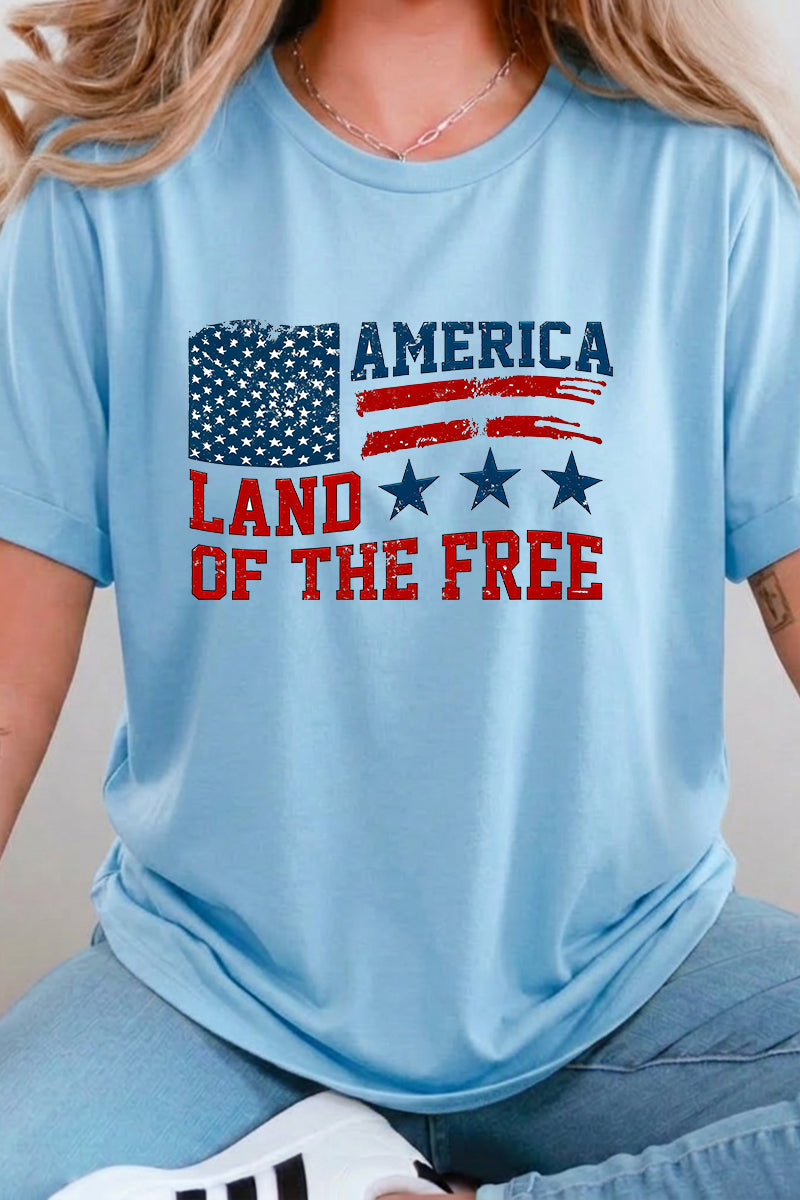 Fourth of July Land of the Free USA Graphic Tee