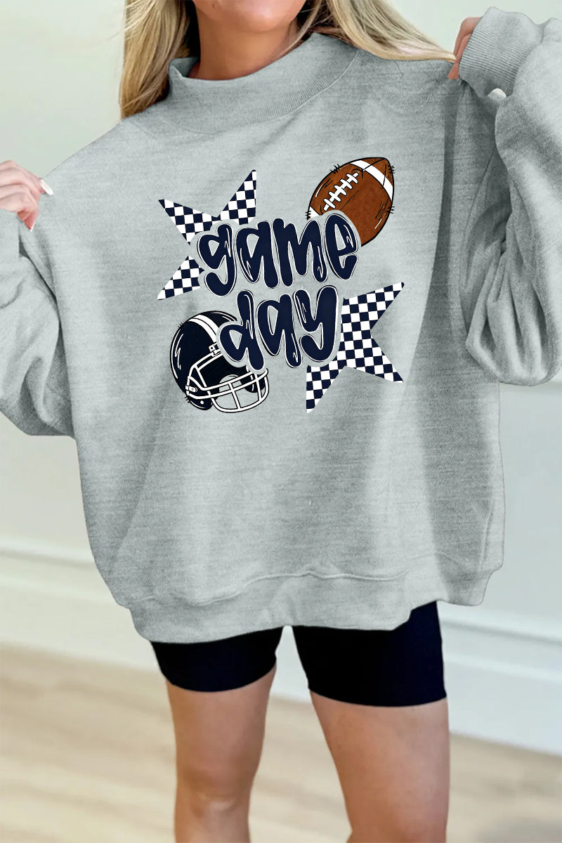 Sweatshirt Game Day Oversized Mock Neck Pullover
