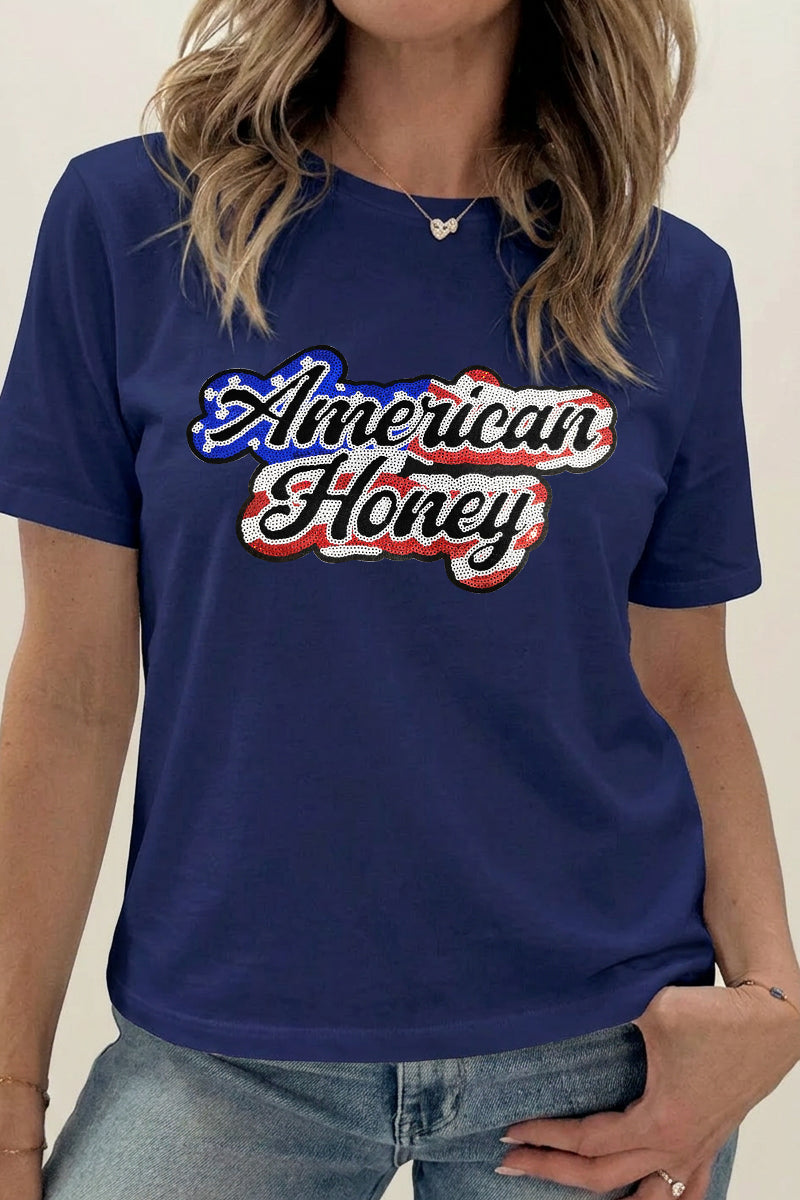American Honey Graphic Tee Independence Day Shirt