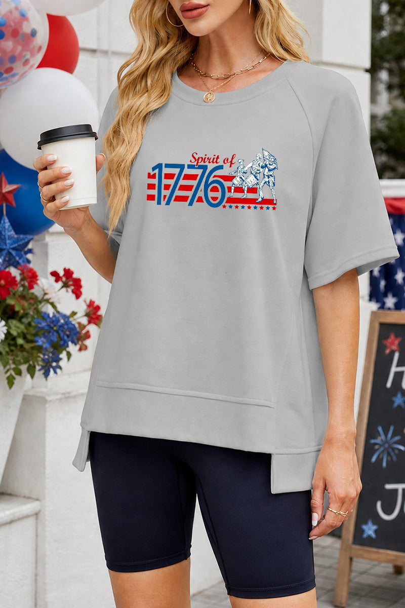 1776 Graphic Patriotic Oversized T Shirt