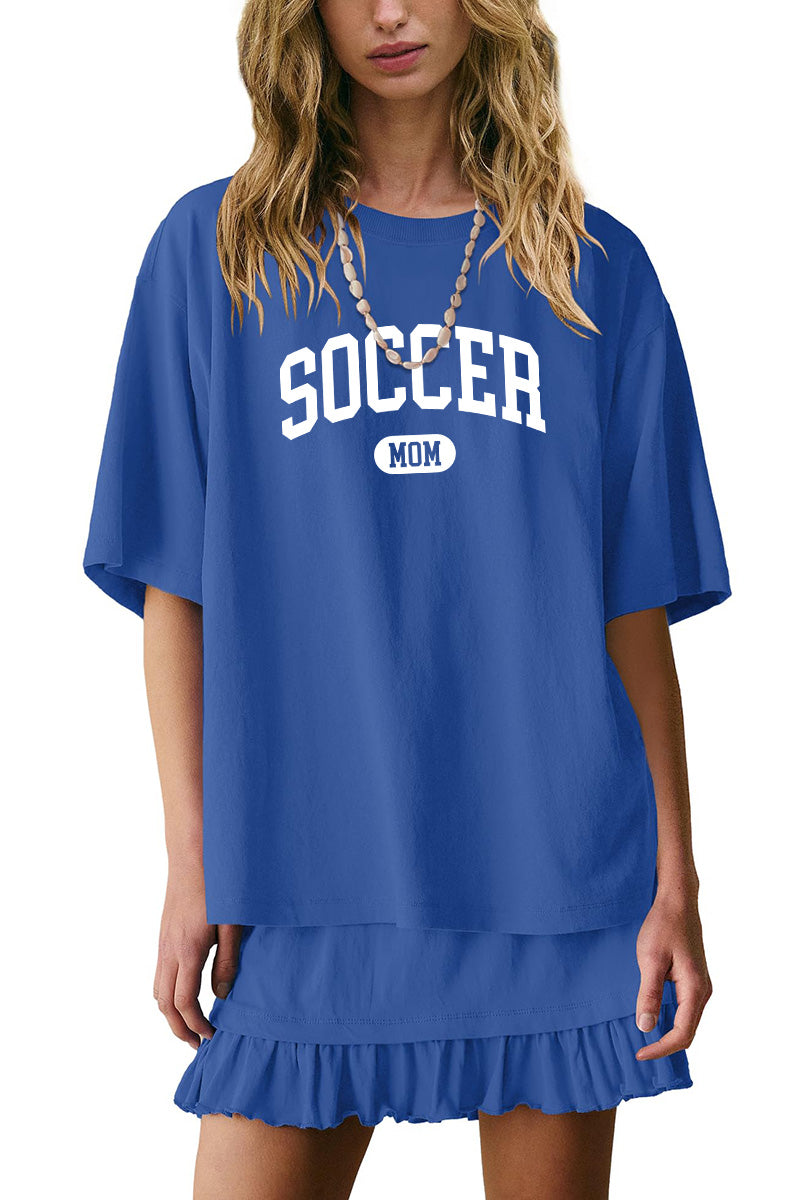 Game Day Two Piece Set Women Crewneck Short Sleeve Skirt Outfit Set