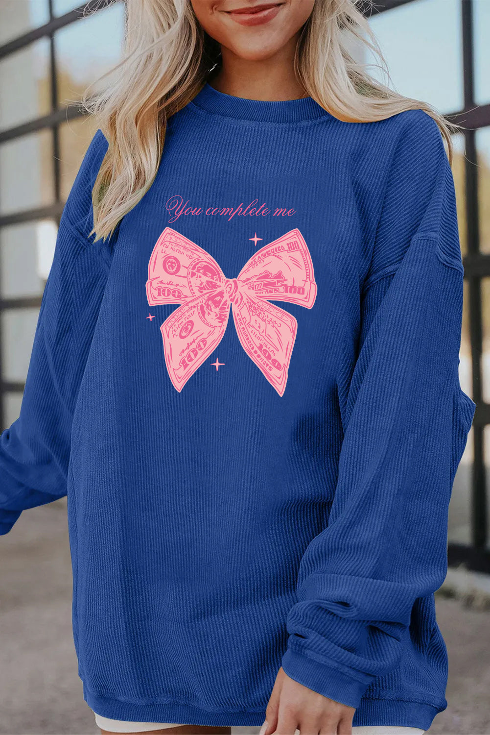Valentine’s Day Pink Bow Graphic Sweatshirt