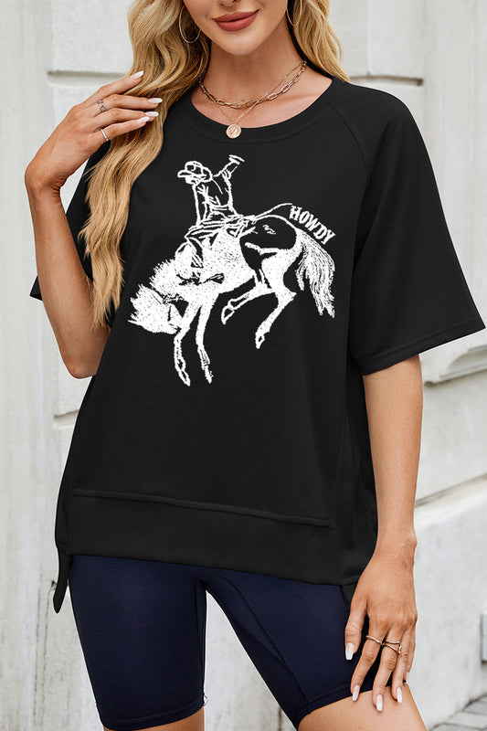 Minimalist Horse Graphic Western Relaxed Tee