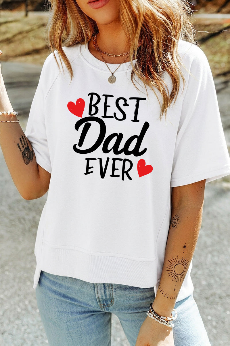 Best Dad Ever Graphic Knit Top Casual Gift Shirt