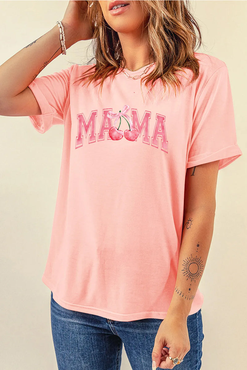 Cherry Mama Graphic Tee Women Mother Day Gift Top