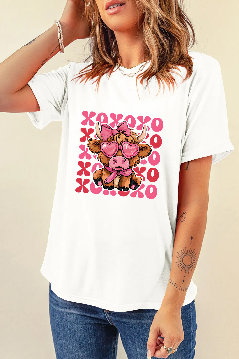 Valentine’s Day XOXO Cow Graphic Tee