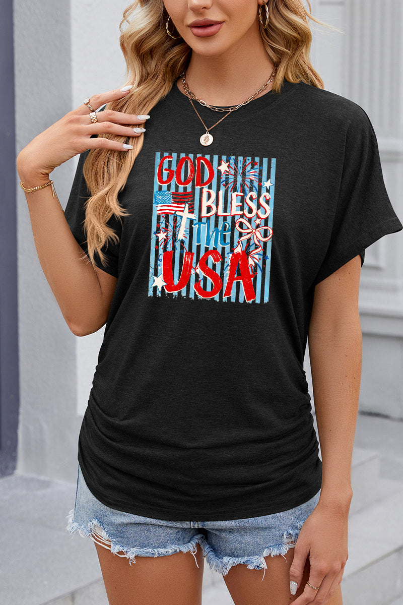 God Bless The USA Graphic Independence Day T Shirt