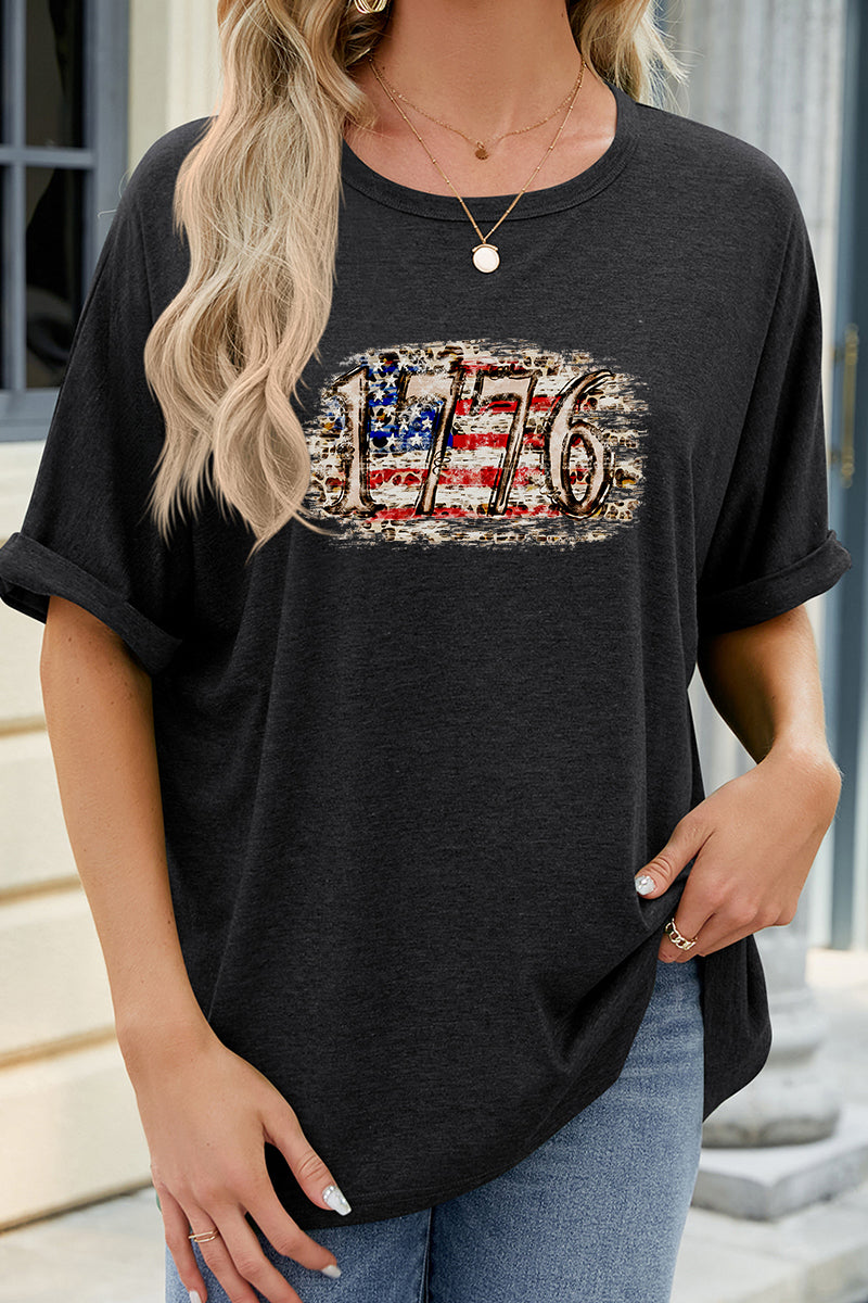 1776 Graphic Oversized Fourth of July Patriotic Tee