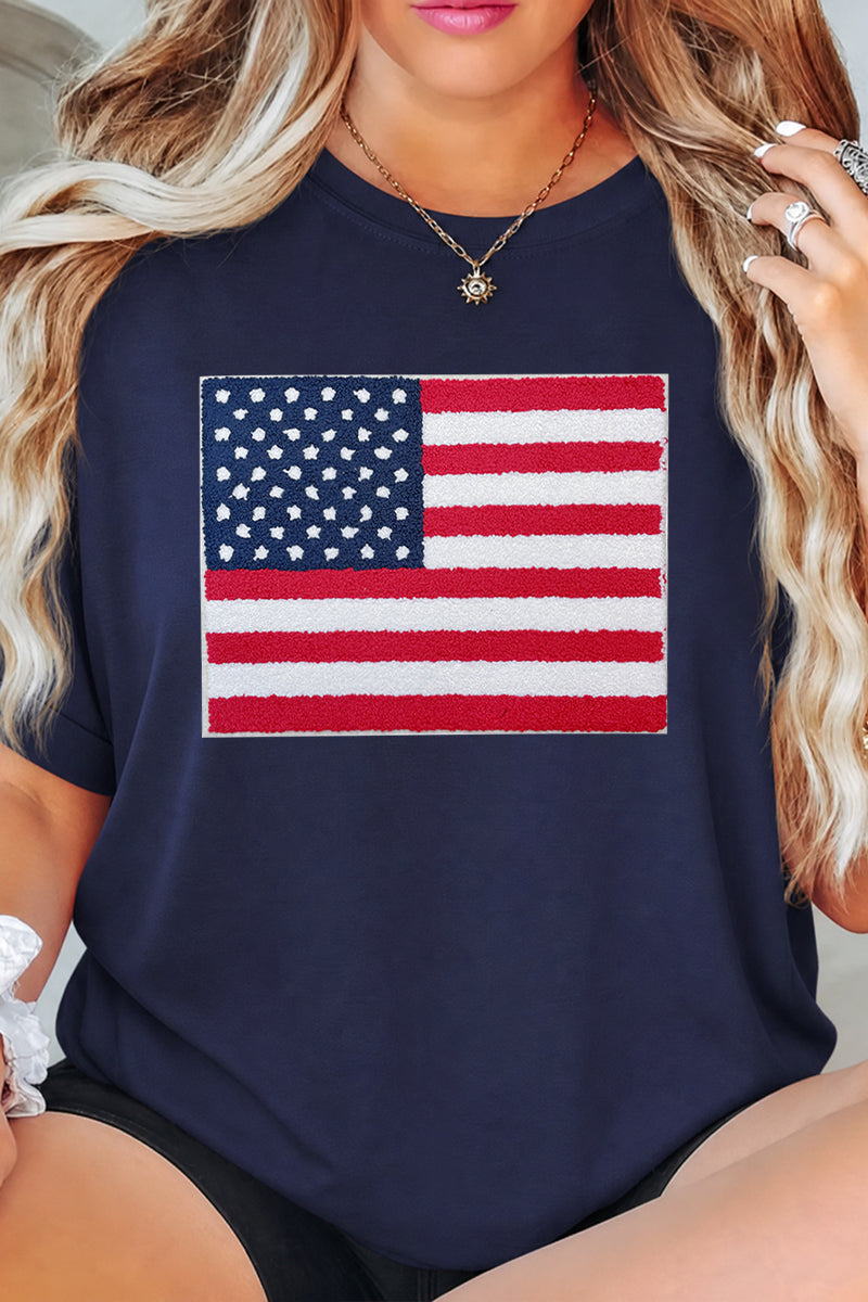 American Flag Graphic Independence Day Casual Tee
