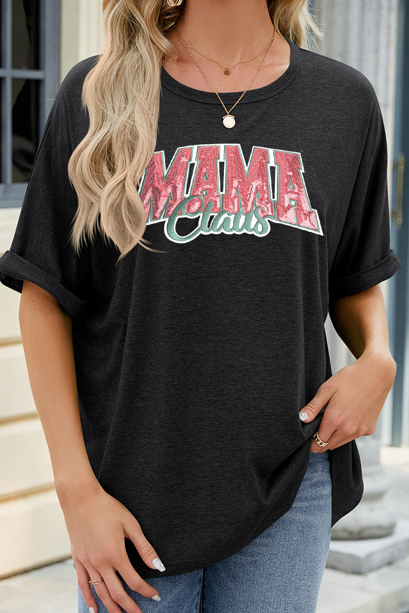 Floral MAMA Graphic Casual Tee Mother's Day Gift Top