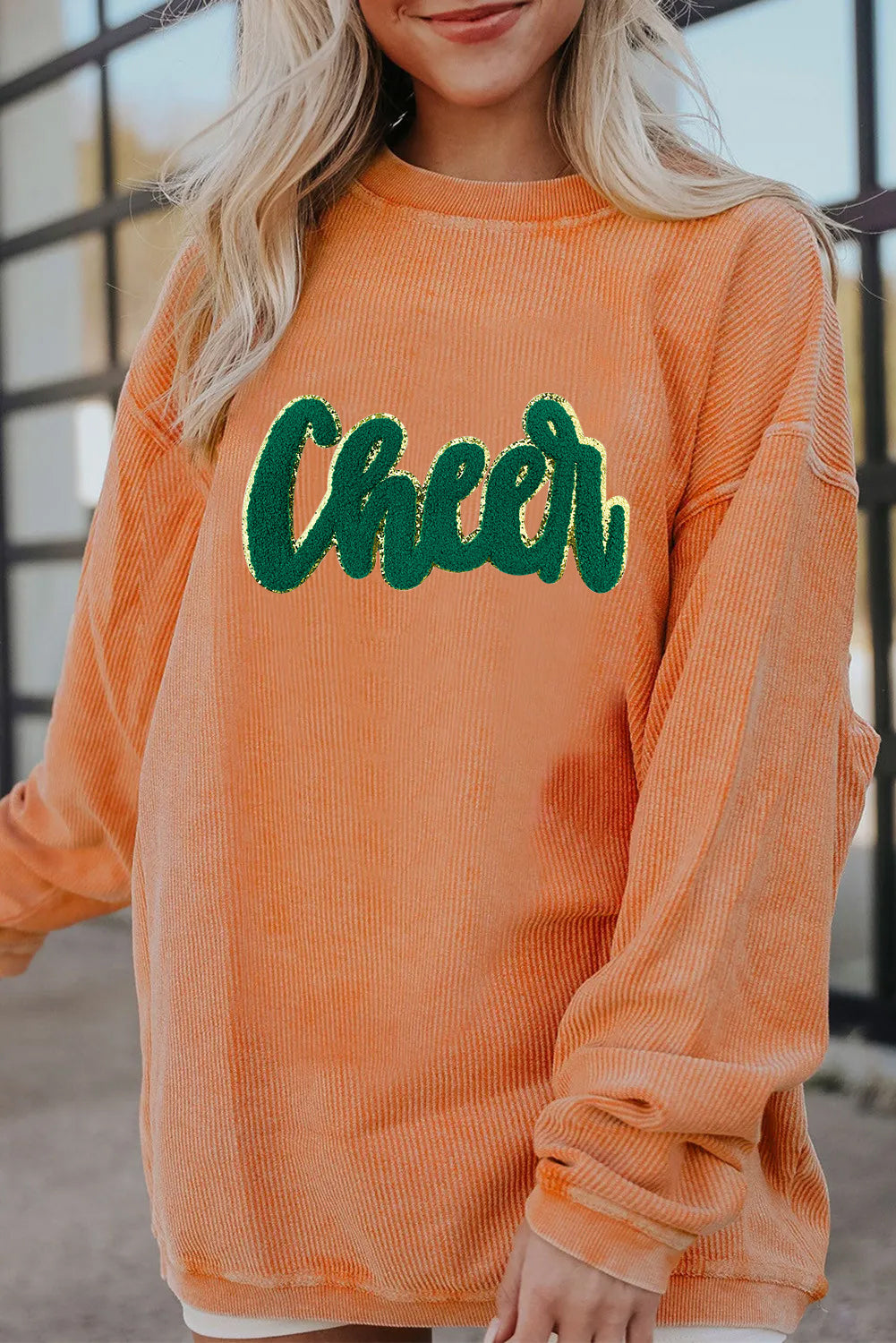 Saint Patrick’s Day Green Sequin Cheer Graphic Sweatshirt