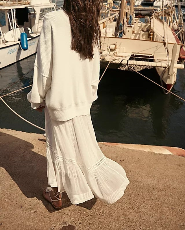 Oversized Ribbed Pullover Tunic Sweater for Women