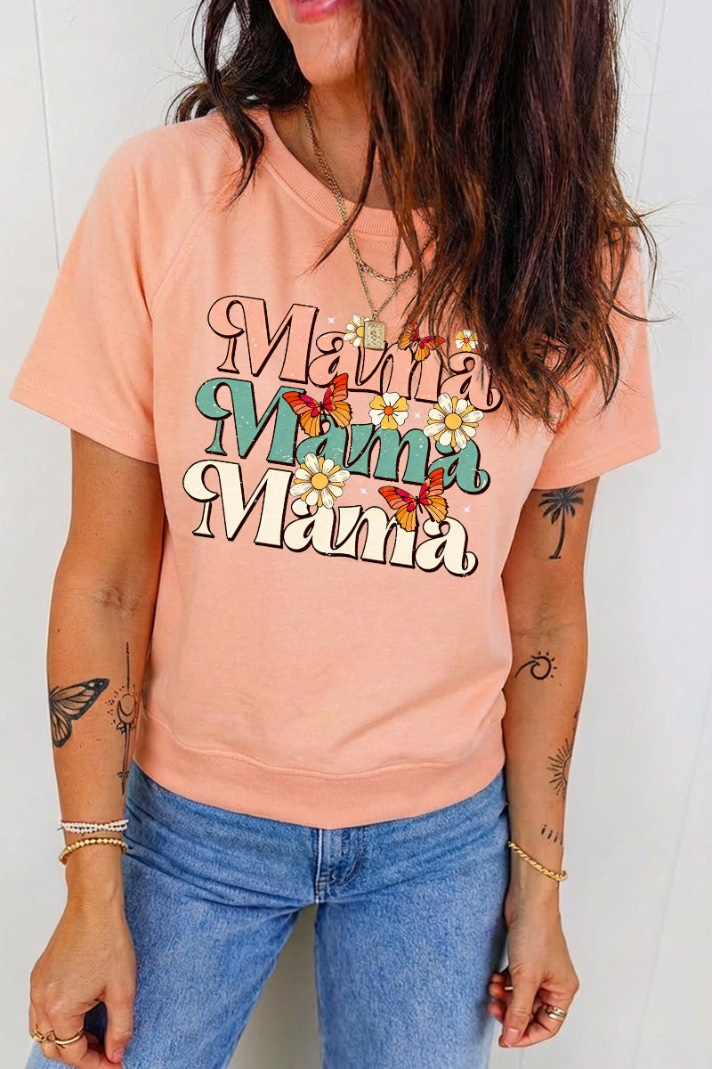 Mother's Day Colorful Mama Graphic Casual Loose T Shirt