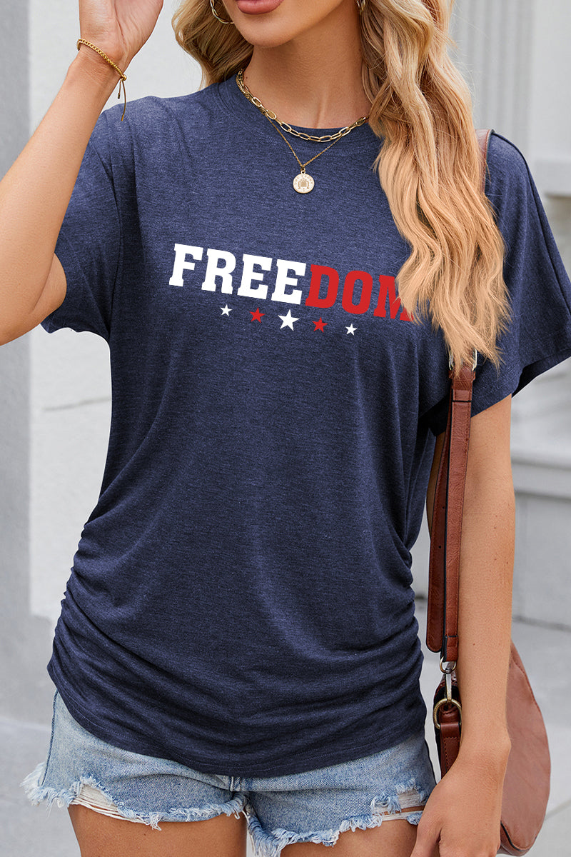 Freedom Graphic Patriotic Casual Summer T Shirt