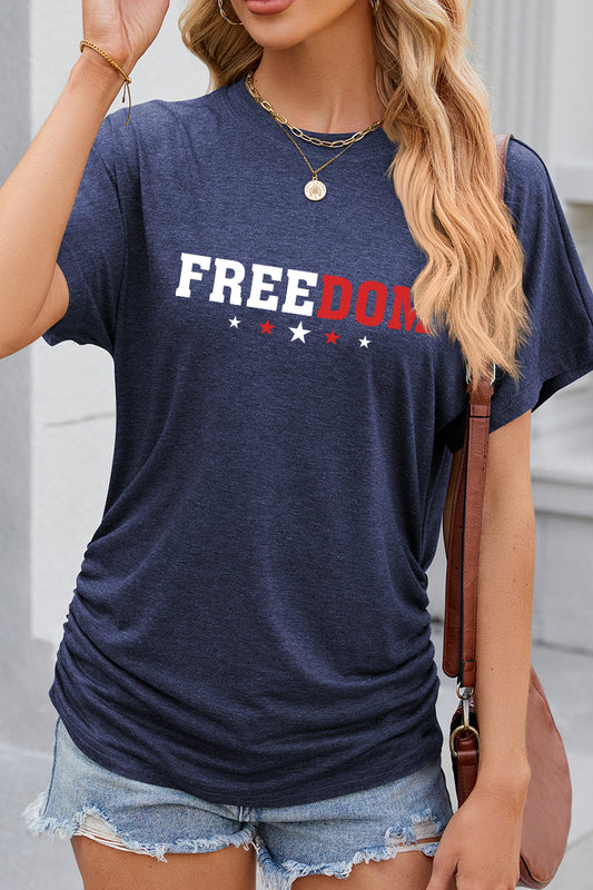 Freedom Graphic Patriotic Casual Summer T Shirt