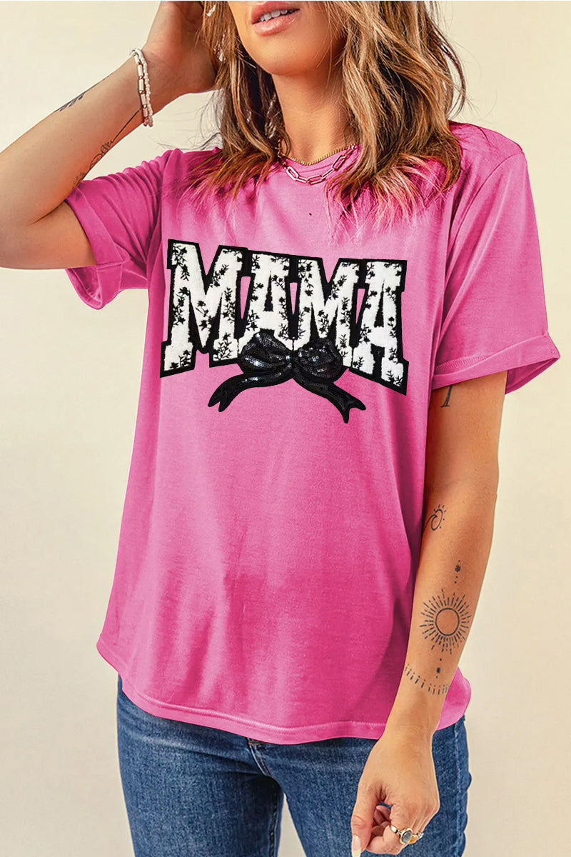 Mother Day Graphic Tee Women Casual Loose Short Sleeve Top