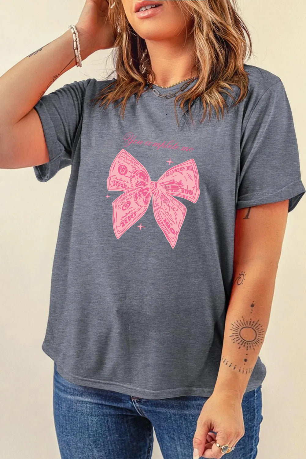 Valentine’s Day You Complete Me Bow Graphic Tee