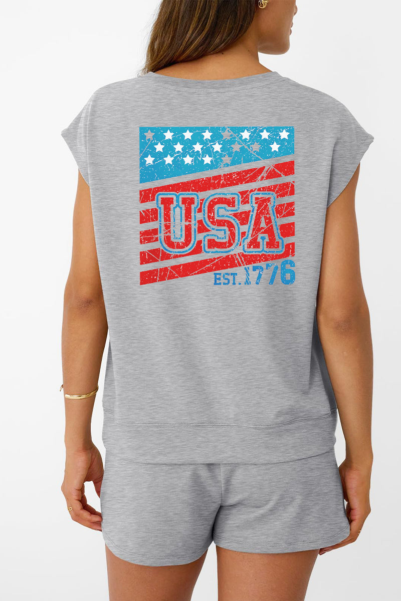 Minimal USA Graphic Two Piece Lounge Set