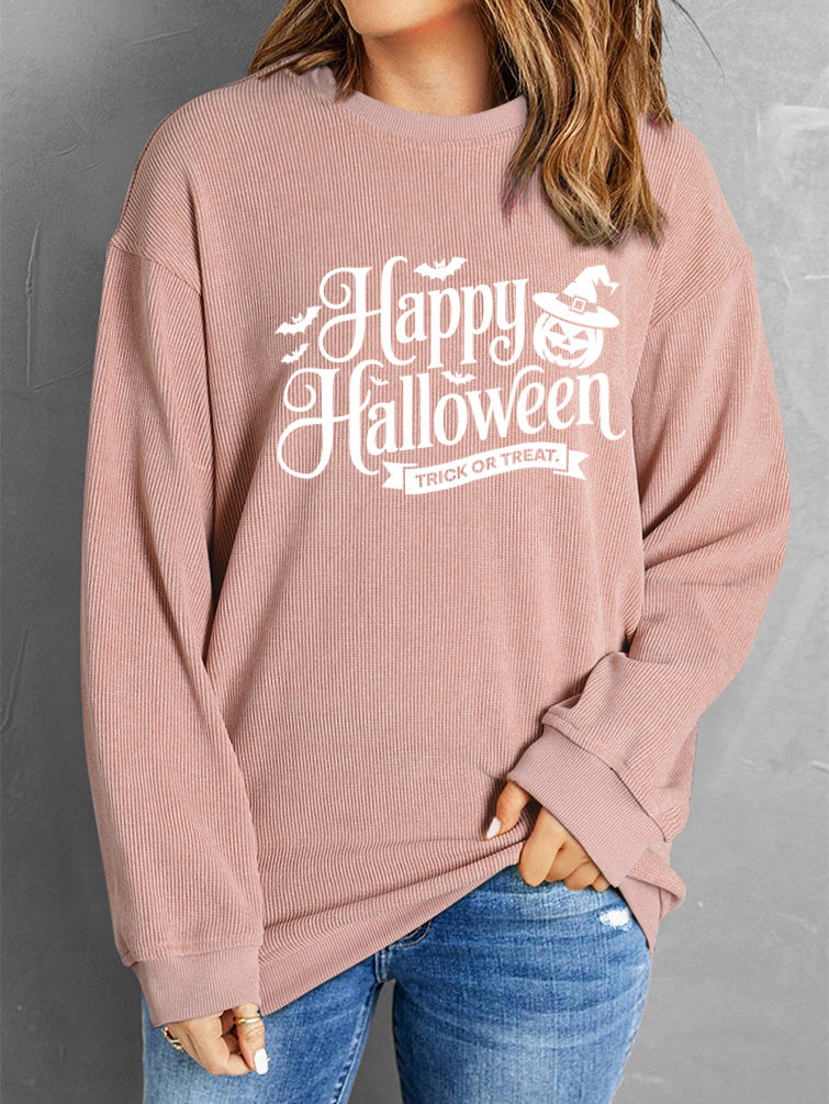 Happy Halloween Graphic Sweatshirt Trick or Treat Top