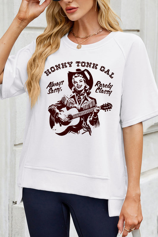 Vintage Cowgirl Western Graphic Loose Fit Short Sleeve Tee