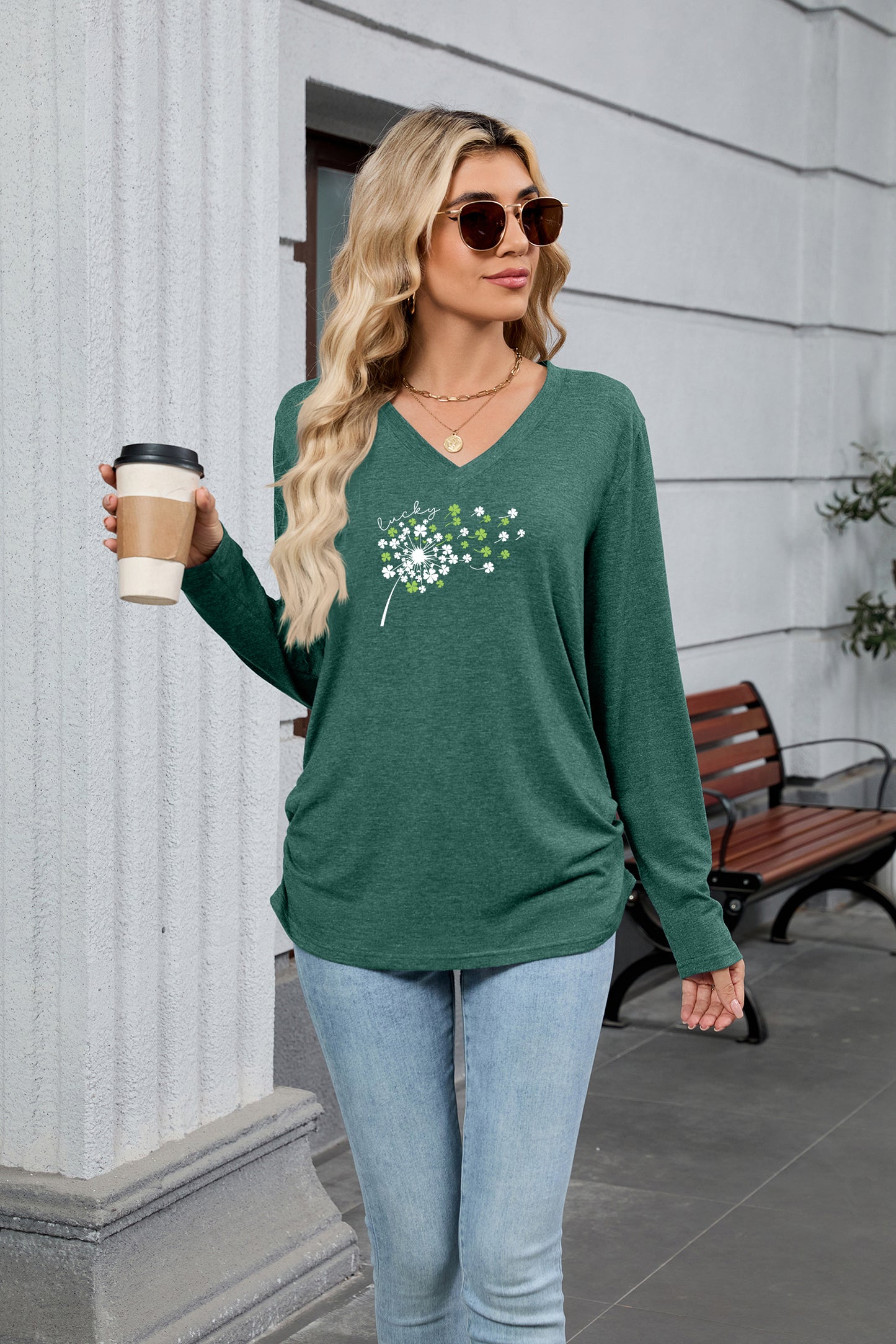 Saint Patrick’s Day Lucky Clover Dandelion Graphic Tee