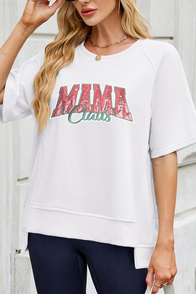 Vintage MAMA Letter Graphic Tee Mother's Day Gift Top