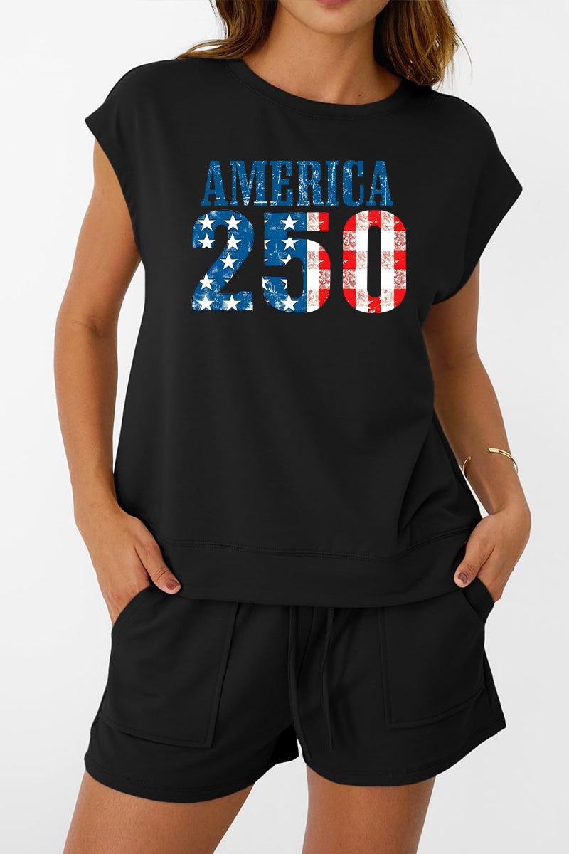 America 250 Graphic Set Patriotic Independence Day Outfit
