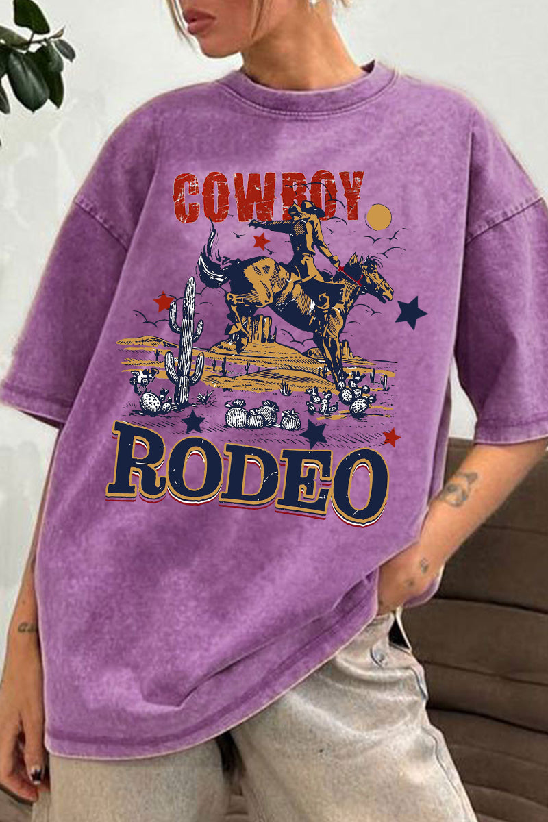 Vintage Cowboy Rodeo Graphic Oversized Tee